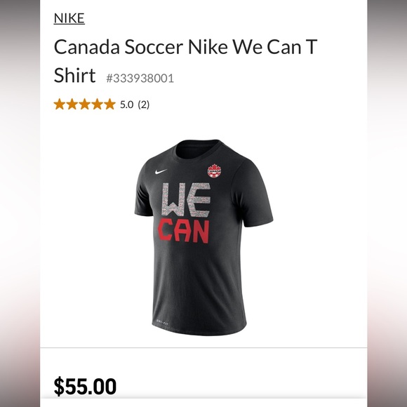 Canada Soccer Nike Mena We Can T Shirt Large - Picture 7 of 7